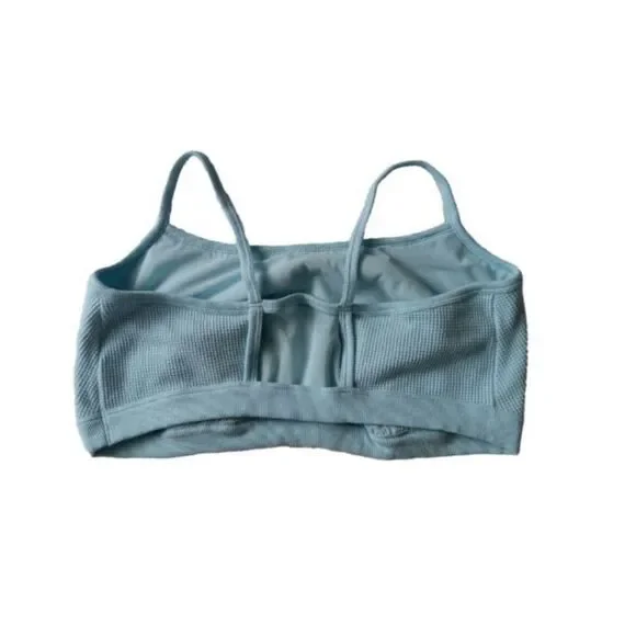 Auden Light Blue Waffle Knit Unlined Plus Size Bralette Women's 3X 46DD 48DD - Picture 2 of 10